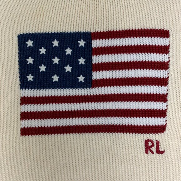Polo Ralph Lauren USA American Flag RL Sweater Women's size Small Made in USA - Picture 2 of 14